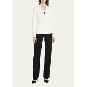 L'AGENCE Double-Breasted White Blazer